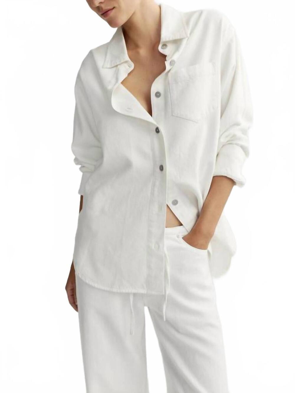 NEW DL1961 - WOMEN'S faye oversized shirt in white